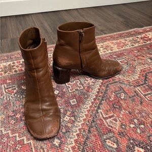 Vince Brown Leather Ankle Boots
